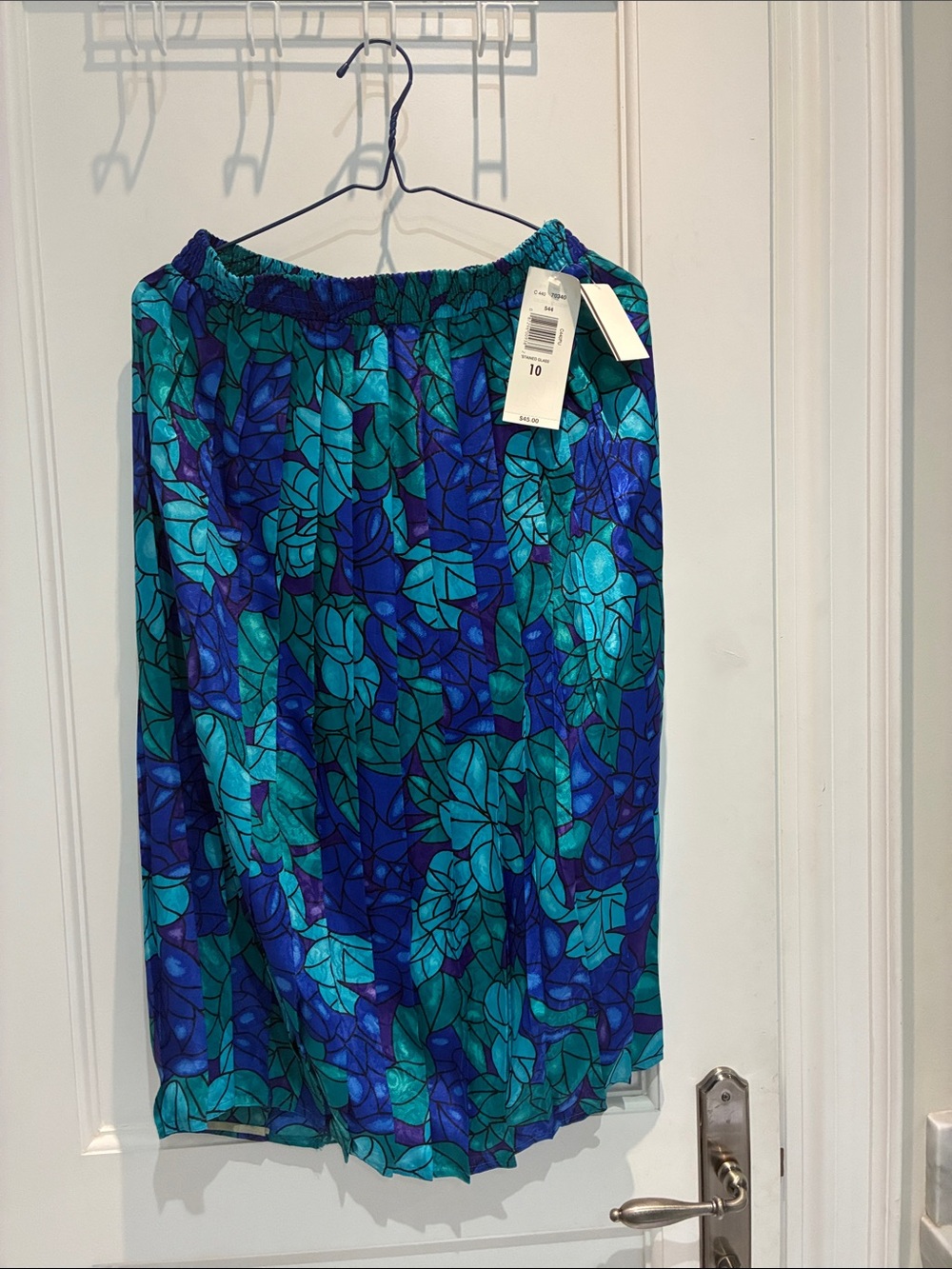 TanJay NWT Stained Glass Pleated Midi Skirt Petite Size 10 👵MT